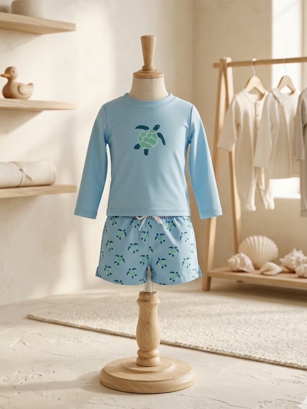 Adventurewear Sea Turtle Rash Guard Swim Set Infant Boy 2PC 6M